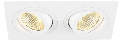 Zdjęcie produktu dla SLV NEW TRIA 155, lampa sufitowa wpuszczana, kwadratowa, 3000K, dwulampowa, PHASE, 38°, biała 1008513