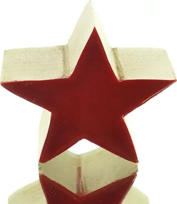 Produktbild von Weihnachtsdeko Massivo Stern Rot & Natur Ø 10 cm - Holz