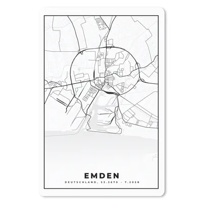 Produktbild von MuchoWow® Mauspad Mousepad Karte - Emden - Stadtplan 18x27 cm - Mousepads - Maus Mat - Pad - Mausunterlage