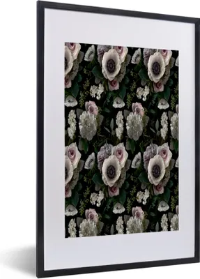 Produktbild von MuchoWow® MuchoWow® Gerahmtes Poster Blumen - Anemone - Rosa 40x60 cm - Poster mit zchwarzem Bilderrahmen - Poster in Rahmen
