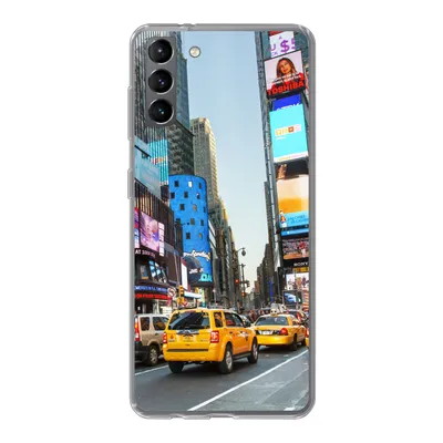 Produktbild von MuchoWow® Handyhülle Schutzhülle Hülle für Samsung Galaxy S21 Plus New York - Taxi - Gelb Silikon Softcase Handy Hülle - Handy-Tasche