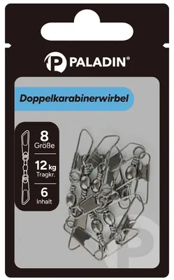 Produktbild von Paladin Doppelkarabinerwirbel - 6 Wirbel, Größe:Gr. 8, Tragkraft:12 kg