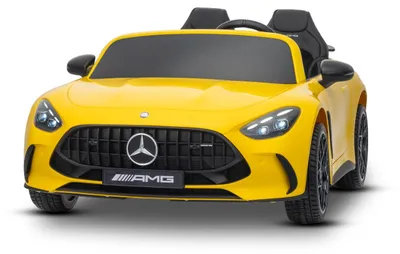 Immagine prodotto di Auto elettrica per bambini Mercedes GT63 AMG 24 V con trazione 4x4, gialla, a due posti, sedile del conducente regolabile, ruote morbide in EVA, telecomando a 2,4 GHz, USB/Bluetooth, motori da 200 W, sospensioni, batteria al litio, luci a LED, licenza ORIGINALE