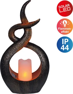 Produktbild von Näve Solar-Gartenleuchte LED mit Dämmerungssensor Kerzenflamme 36,5 cm braun