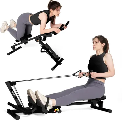 Productafbeelding van Roeitrainer - Roeimachine - Ab Trainer - Fitnessapparaat - Buikspiertrainer - 3-In-1 Multifunctioneel