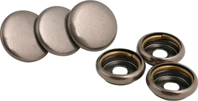 Produktbild von POLO 3x Oberknopf Metall matt-silber 15 mm