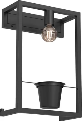 Zdjęcie produktu dla Kinkiet ścienny industrialny czarny kwietnik Flores 1xE27 15W Luminex