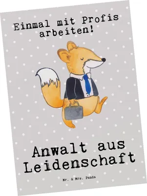 Produktbild von Mr. & Mrs. Panda Postkarte Anwalt Leidenschaft - Grau Pastell - Geschenk, Spruch, Anwaltskanzlei, Beruf, Lustig, Grußkarte, Postkarten, Fotokarte, Ansichtskarte