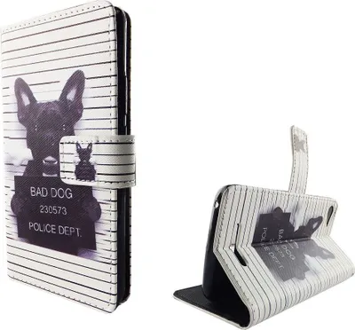 Produktbild von Handyhülle Tasche für Handy Wiko Jerry Böser Hund Weiß