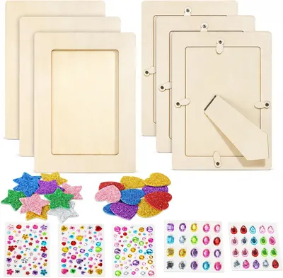 Productafbeelding van Houten fotolijst set, 6-delig, om te beschilderen, voor creatieve doe-het-zelf projecten