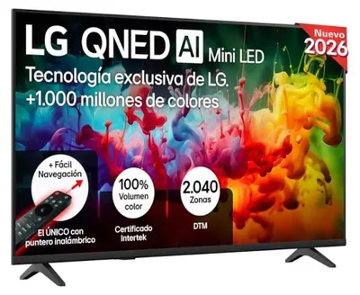 Produktbild von LG QNED AI MiniLED 75QNED70B6A, 190,5 cm (75"), 3840 x 2160 Pixel, QNED MiniLED, Smart-TV, WLAN, Schwarz