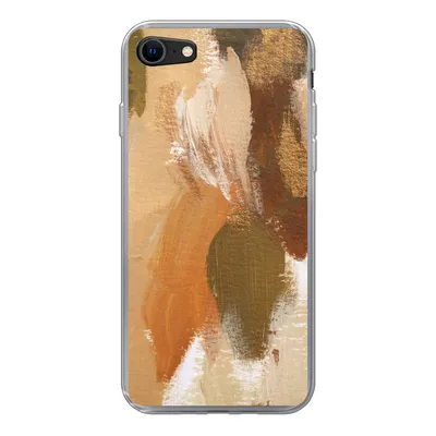Produktbild von MuchoWow® Handyhülle Schutzhülle Hülle für iPhone SE 2020 Farbe - Orange - Grün Silikon Softcase Handy Hülle - Kartenbesitzer