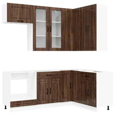 Produktbild von vidaXL Kücheneinheit KALMAR 8 stk. Brauneiche Holzwerkstoff