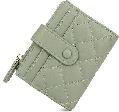 Image de CHAOFANXI Porte-monnaie pour femme Petit porte-monnaie à compartiments multiples Vert