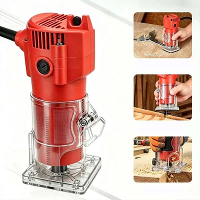 Produktbild von ZELURXX 700W Oberfräse Kantenfräse 30000 U/min 6,35mm Spannzange Holzfräse Nutfräse Handfräse Elektrowerkzeug