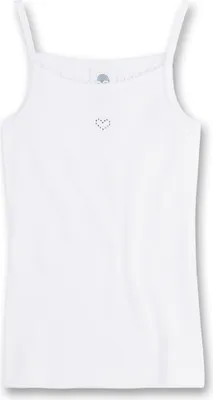 Immagine prodotto di Canottiera Sanetta bambina - Camicia basic con motivo a cuore, Cotonelogico (bio) Bianco 140