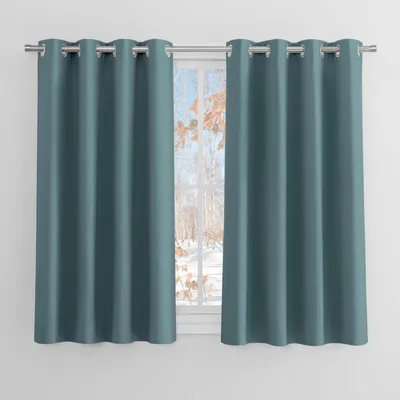 Immagine prodotto di Tende oscuranti termiche con passanti, colore blu, confezione da 2, dimensioni 145x140 cm