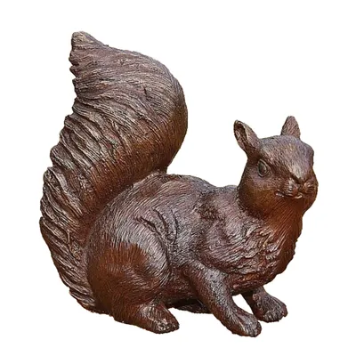Produktbild von Schöne Figur Eichhörnchen, perfekt für den Garten zur Dekoration, aus Bronze Frostfest Witterungsbeständig, Tierfigur zur Gartengestaltung BOAN-2206