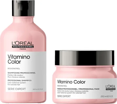 Produktbild von Loreal Vitamino Color Shampoo 300ml + Loreal Vitamino Color Mask 250ml