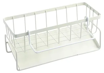 Spülen-Organizer, Schwammhalter, Ablaufregal, 23x9x10 cm, weiß