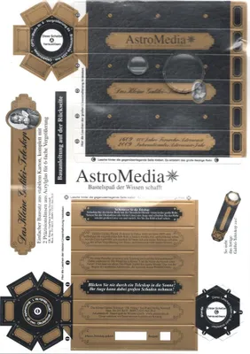 Produktbild von Galileisches Teleskop aus Karton, 6,5-fach Vergrößerung, 225 mm Brennweite, 180 mm Länge