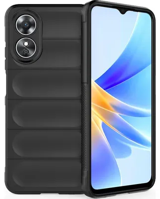 Produktbild von Mobigear Bumpy Schutzhülle für OPPO A17 – Flexible TPU-Hülle, Rückseite – Schwarz