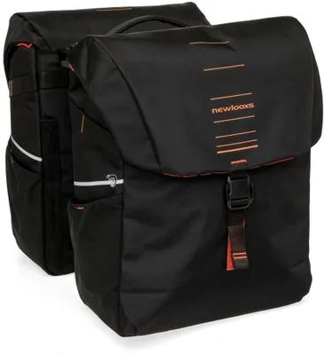 Zdjęcie produktu dla Podwójna torba rowerowa New Looxs Vigo Double MIK 2.0 – 40 litrów – 30 x 19 x 40 cm (2x) – czarno-pomarańczowa