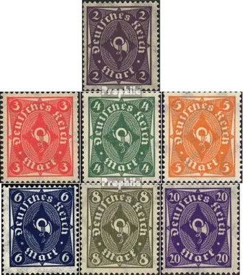 Produktbild von Briefmarken Deutsches Reich 1922 Mi 224-230 gestempelt Posthornzeichnung