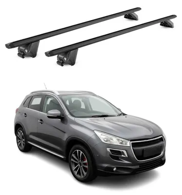 Produktbild von Dachträger Grundtäger für Peugeot 4008 2012-17 100kg Aluminium Schwarz 2 tlg, KI-generiertes Bild