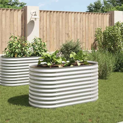 Produktbild von vidaXL Garten-Hochbeet 160x80x81 cm Verzinkter Stahl Silbern
