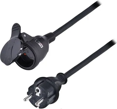 Obrázek produktu pro Solight PS30 prodlužovací kabel - zástrčka, 1 zásuvka, 5 m, 3 x 1,5 mm2, pryž, černý
