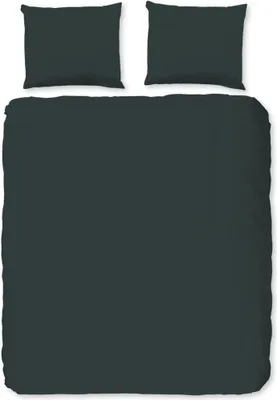 Produktbild von Good Morning Bettwäsche-Set Uni 240x200/220 cm Dunkelgrün