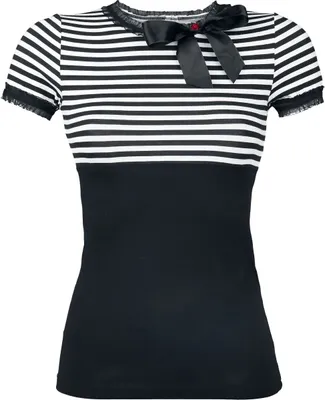 Produktbild von Pussy Deluxe T-Shirt Damen Stripey schwarz/weiß L