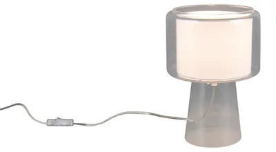 Immagine prodotto di Lampada da tavolo, vetro, attacco E14, paralume in tessuto, H 29 cm