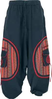 Produktbild von Haremshose, Pluderhose, Pumphose, Aladinhose - Schwarz/rot, Herren, Baumwolle, Größe: L/XL