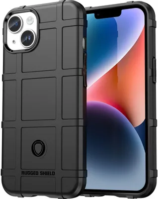 Produktbild von Mobigear Rugged Shield iPhone 15 Plus Hülle Flexibles TPU Backcover Stoßfest - Schwarz
