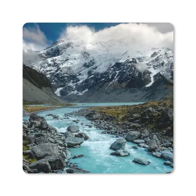 Produktbild von MuchoWow® Mauspad Mousepad Neuseeland - Fluss - Berg 20x20 cm - Mousepads - Maus Mat - Pad - Mausunterlage - Desk Mat - Bureauartikeln