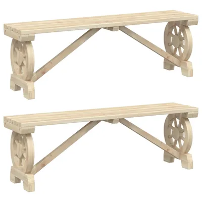 Produktbild von Gartenbänke 2 Stk. Massivholz Tanne