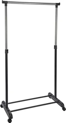 Produktbild von Rollgarderobe auf 4 Rollen, stabil, ca. 83x44 cm, Höhe 96-175 cm ausziehbar