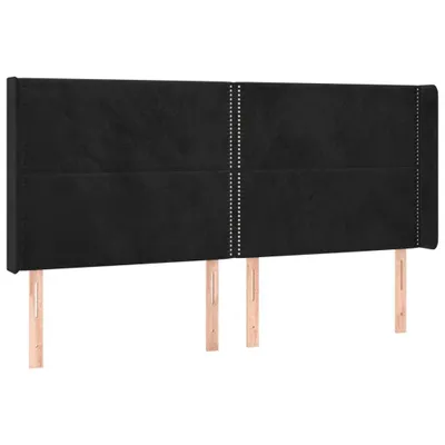 Produktbild von vidaXL Kopfteil mit Ohren Schwarz 163x16x118/128 cm Samt