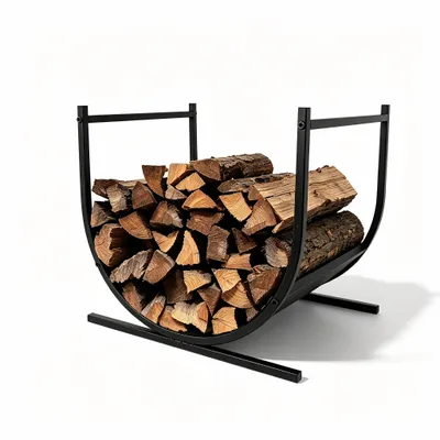Produktbild von YZNAHRE Kaminholzregal Aussen Metall 44x37x40cm U-förmiges Brennholzregal Feuerholzregal mit Stabilem Sockel Holzlager Holzregal Kaminholzständer