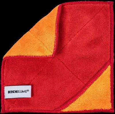 Produktbild von Kochblume Microfasertuch 18x18 cm rot-orange