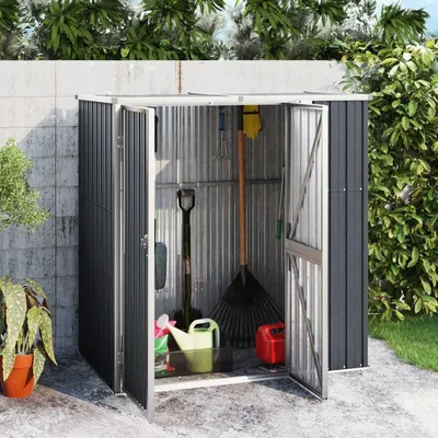 Image de Abri de jardin anthracite de 161x89x161 cm en acier galvanisé