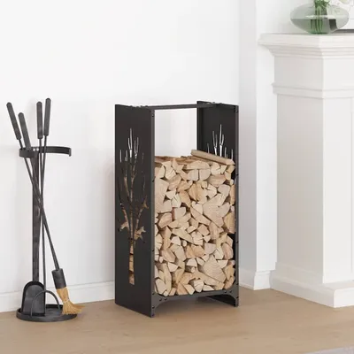 Produktbild von CLORIS Brennholzregal Schwarz 40x30x80 cm Kaltgewalzter Stahl 864225