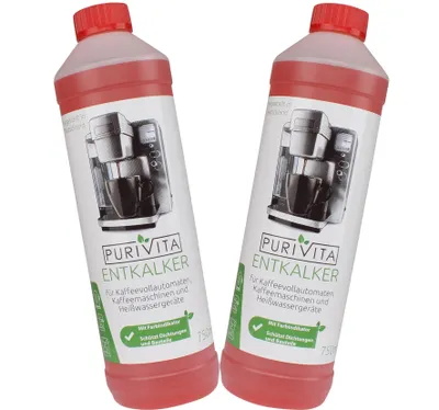 Produktbild von Purivita - Flüssiger Entkalker mit 750 ml - kompatibel mit allen Herstellern 2 Flaschen