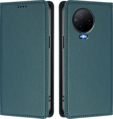 Immagine prodotto di Custodia in pelle per Infinix Note 12 (2023)/Note 12 Pro 4G, custodia flip magnetica in Finto cuoio con supporto Verde