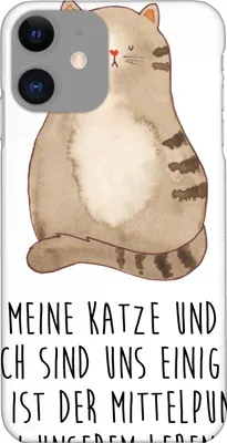 Produktbild von Mr. & Mrs. Panda Iphone 11 Handyhülle Katze Sitzen - Weiß - Geschenk, Hülle, Mieze, Cat, Katzen, XR, Familie, Cover, Handy Schutzhülle, Herz
