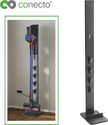 Produktbild von conecto Staubsauger Ständer Halterung universal kompatibel mit Dyson Gen5, V15, V12, V11, V10, V8, V7, Bodenständer, Zubehör Halter, schwarz
