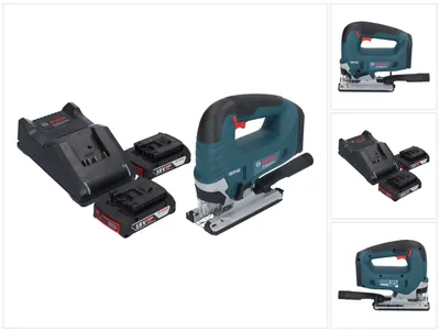 Image de Bosch GST 18V-125 B Professional Scie sauteuse sans fil 18 V 125 mm Brushless + 2x batterie 2,0 Ah + chargeur