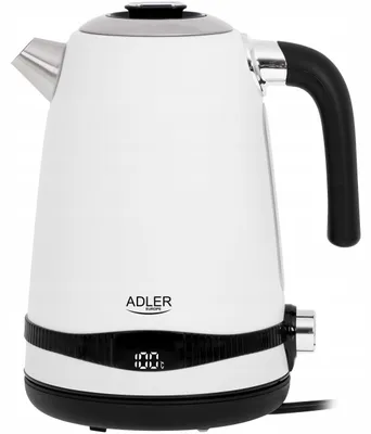 Produktbild von Adler AD 1295 Retro Wasserkocher Edelstahl 1,7 L 2.200 W weiß seidenmatt